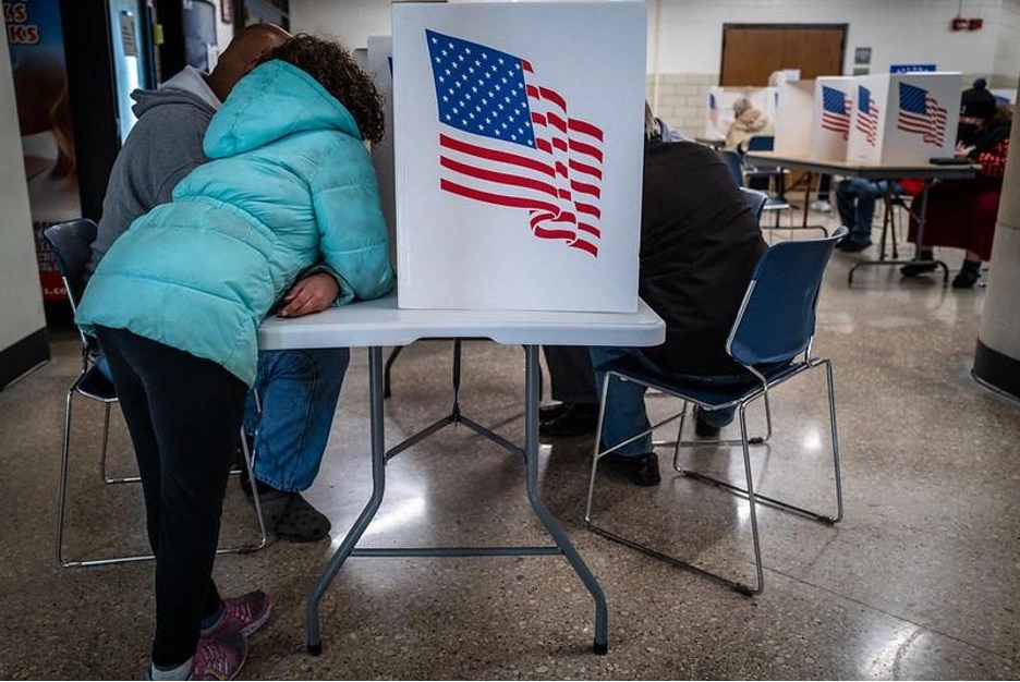 Husband & Wife casting their vote
