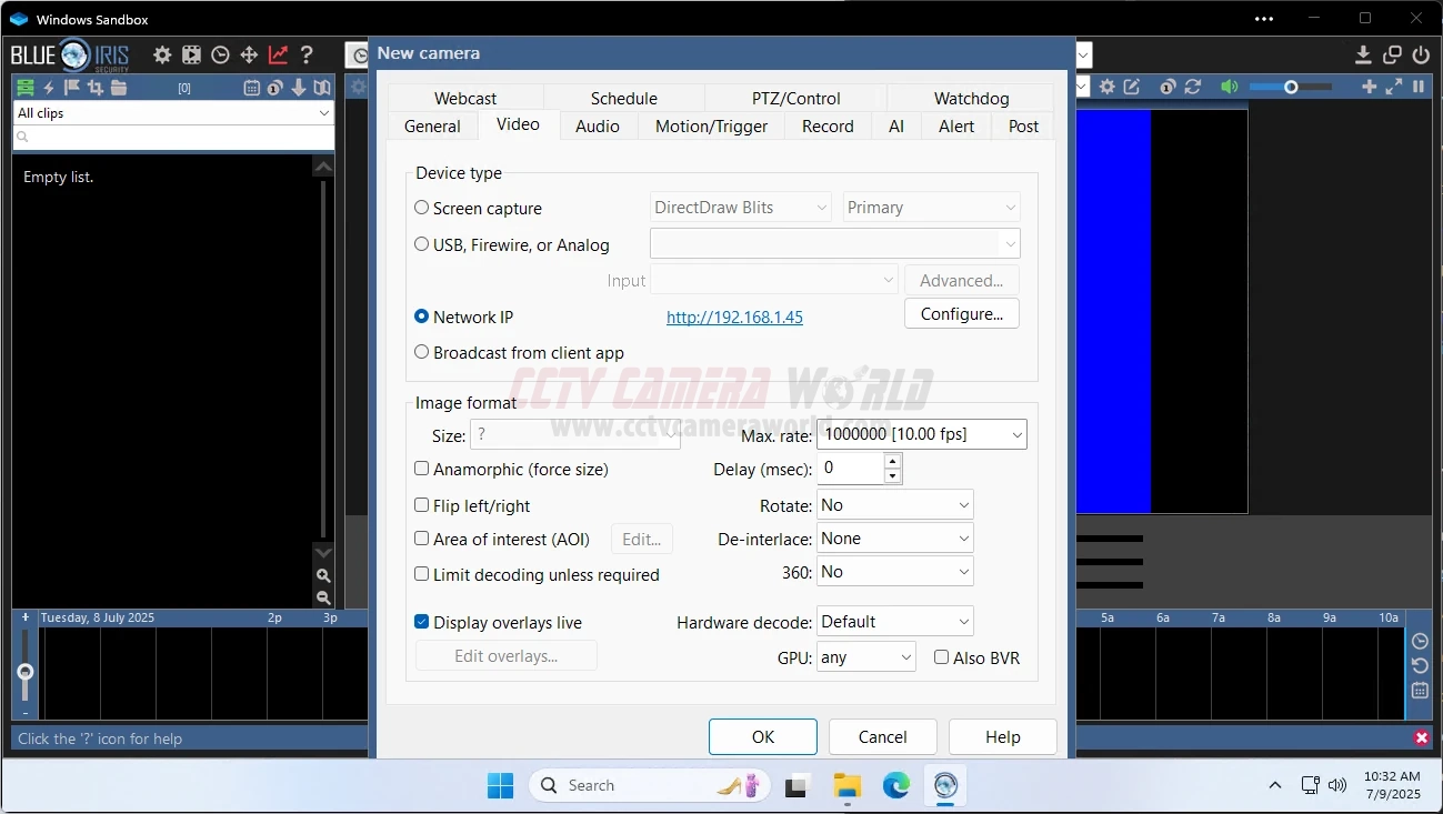 Click OK after entering in the correct ONVIF or RTSP information for the camera