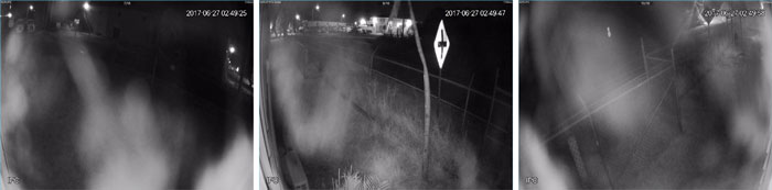 Example of dirty dome cameras