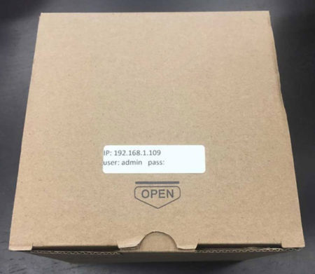 Label on top of camera box