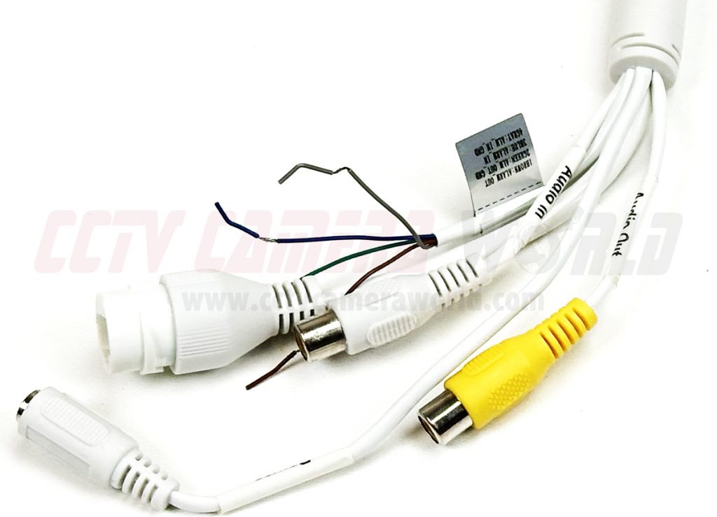 RCA audio connectors on IP camera pigtail