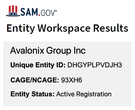 Avalonix SAM Registration