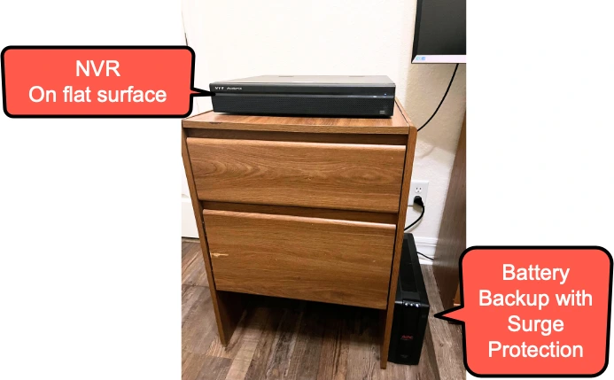 NVR system with battery backup