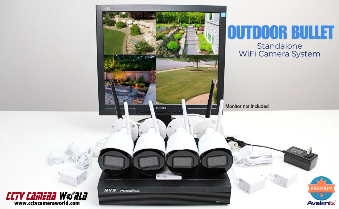 Standalone WiFi camera system with monitor requires no internet access