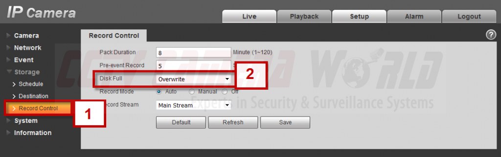 Verify Overwrite Setting for SD Storage