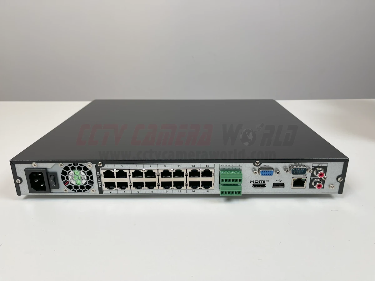 For this article we used our NVR416P4KAI with the included alarm blocks
