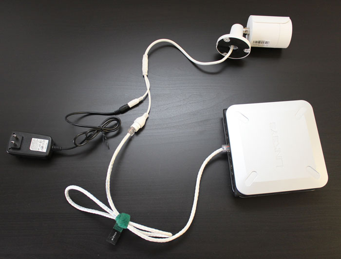 Connect IP camera to power supply