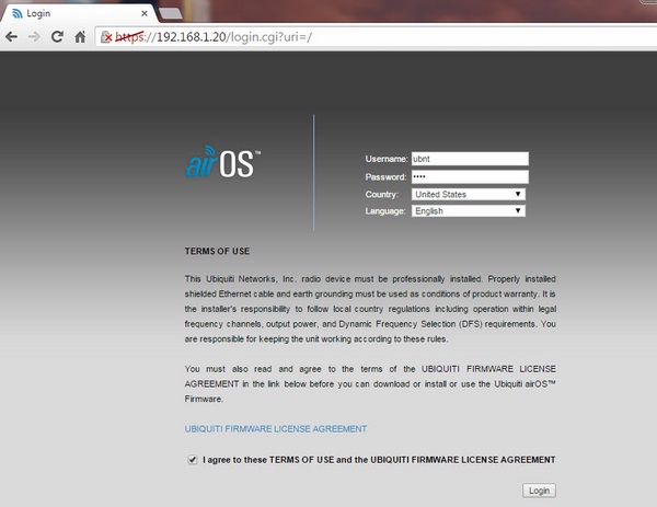 login page