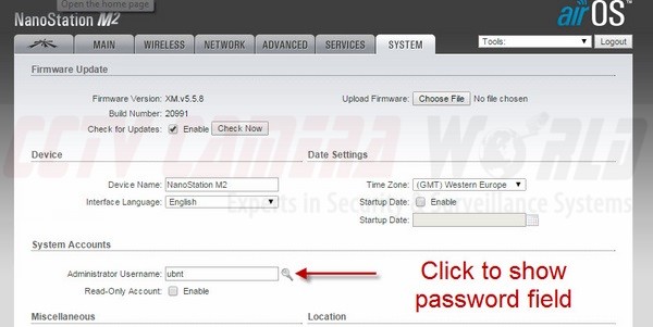 Click to change password